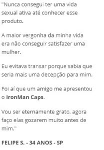 IronMan Caps Depoimento