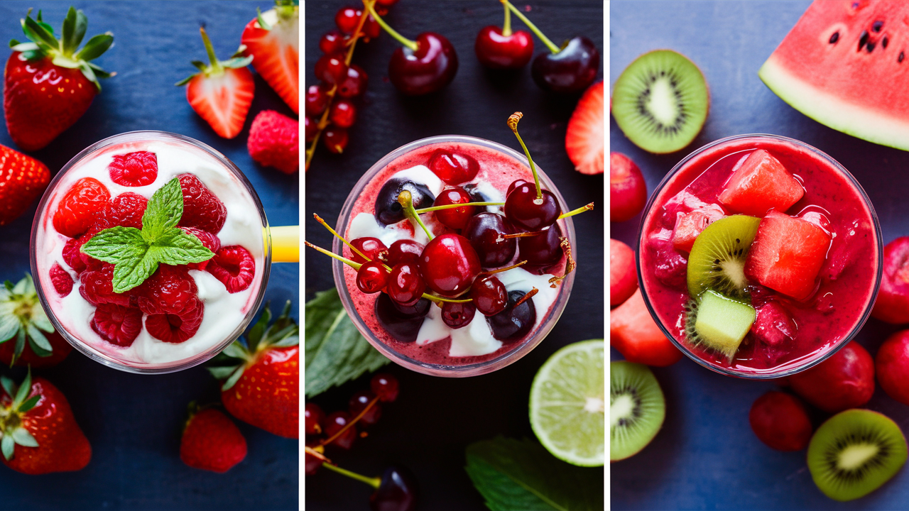 Receita de Smoothie de Frutas Vermelhas com Iogurte Natural